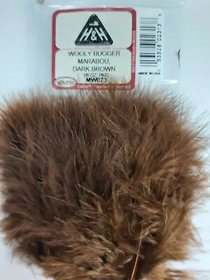 Lot Of 1/8oz   MARABOU    4 Long  Color: DK. BROWN   WOOLY BUGGER Feathers  • $2.91