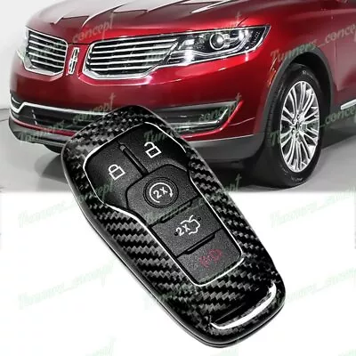 Real Carbon Fiber For Ford Mustang Edge F150 Fusion Remote Key Shell Cover Case • $41.23