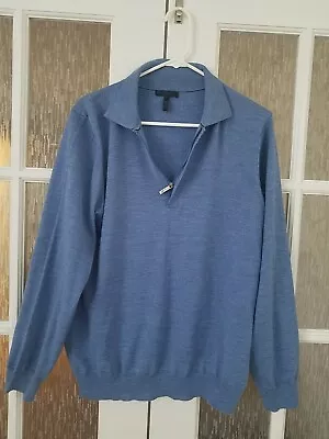 Enzo Mantovani Mens Small Extra Fine Merino Wool 1/4 Zip Sweater • $18