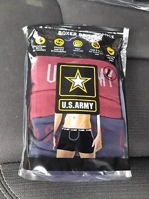 Mens Large U. S. Army Boxer Briefs Odor Redistance 3 Pack  Size 36-38 • $9