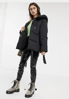 $19.99 • Buy Bershka Puffer Coat In Black ASOS Like New Size XS