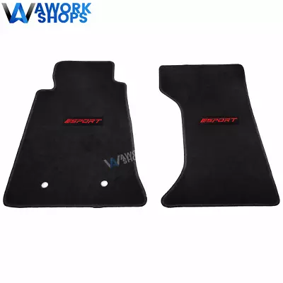 For 06-15 Mazda MX-5 Miata 2Dr Black Nylon Floor Mats Front Carpet W/ Red Sport • $49.99