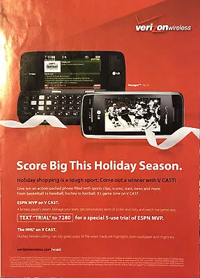 PRINT AD 2008 Verizon Wireless Voyager By LG V-Cast Holiday Shopping Tough Sport • $11.77