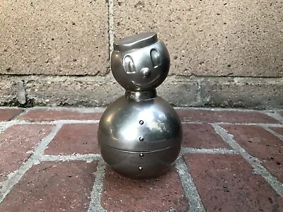 Vintage Raimond Snowman Silverplate Roly Poly Coin Bank • $25