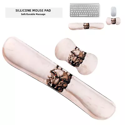 Mouse & Keyboard Wrist Rest Pad Set Non-Slip W/ Silicone Base 3D Wolf • £7.99