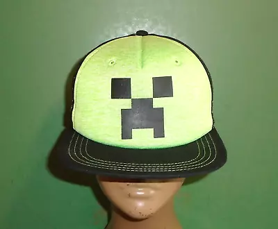 Minecraft Black & Green Snap Back Baseball Style Hat Cap Youth Adjustable OSFM • $7.99