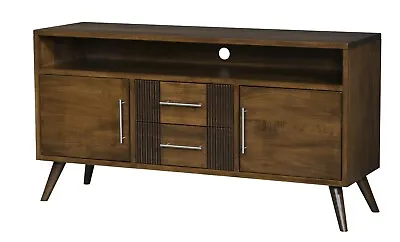 Amish Mid-Century Modern TV Console Stand USA Solid Wood 60  Doors Drawers • $2149