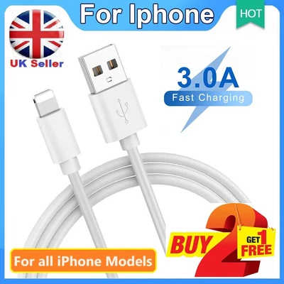 £2.69 • Buy IPhone Charger Fast For Apple Cable USB Lead 6 7 8 X XS XR 11 12 13 14 Pro Max