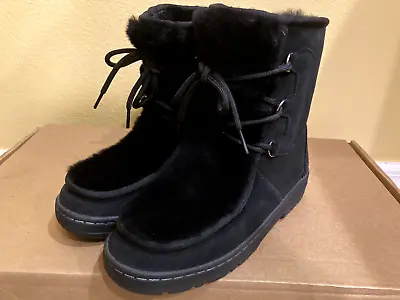 Us8 Ugg Mukluk Revival Sheepskin Boots Black Color Size 8 Eu 39 New • $69