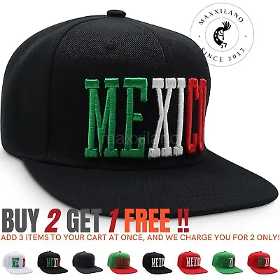 Men Snapback Hat Hecho En Mexico Flat Bill Trucker Hats Adjustable Baseball Cap • $11.99