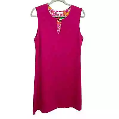 Jude Connally L Nadine Shift Dress 104076 Hot Pink Sleeveless Keyhole Neckline • $42