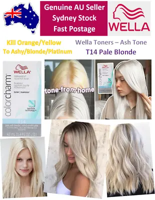 2 Boxes X Wella Color Charm Toner T14 Pale Ash Blonde AU Stock Free Post • $44.99