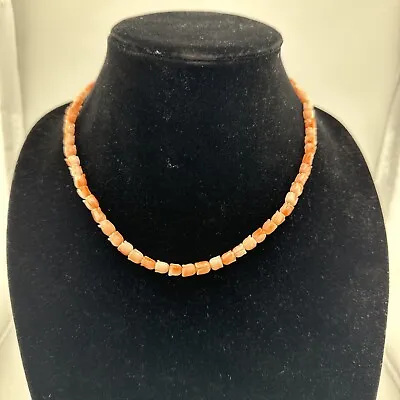 Pink Coral Tulip Bead Necklace Vintage Classic Classy  • $195