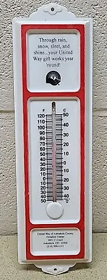 VINTAGE ADVERTISING United Way Ashtabula Ohio THERMOMETER  4 X 13  H • $19.91