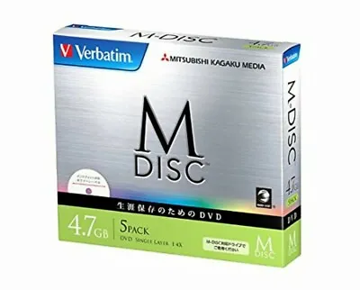 5Pack Verbatim M-Disc DVD-R For Data 4.7GB 4x Inkjet Printable 1000 Years Life • $107.14