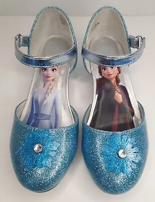 Disney~Frozen II~ Ballet Style Shoes~ Size 10 Girls~Elsa & Anna~Blue Sparkles • $10.25