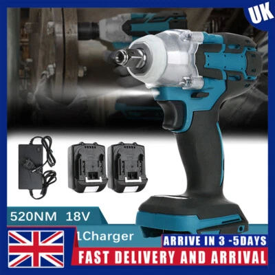 £47.99 • Buy 18V 1/2  Brushless Cordless Impact Wrench Driver Replace W/2 Battery+Charger GB