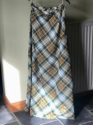 *VGC* Lovely Long 60s 70s Vintage Tartan Plaid Maxi Skirt! • £12.99