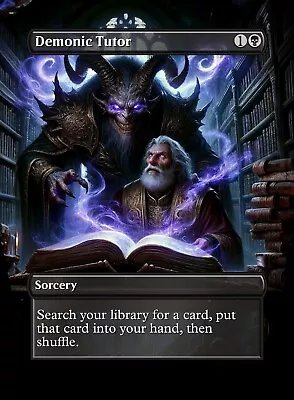 Demonic Tutor - High Quality Custom Altered Art Card • $3.99