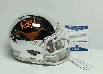 Vince Young Signed Texas Longhorns Chrome Mini-Helmet BAS • $149.99