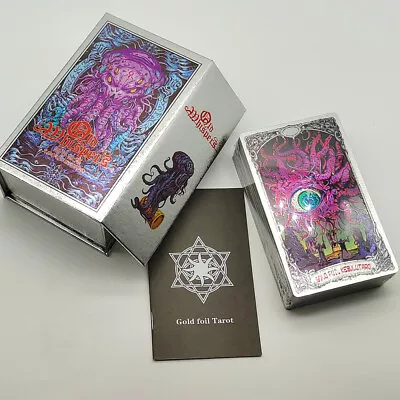 Silver Foil Cthulhu/Lovecraft Mythos Tarot Deck - Deluxe Box - Green/Black Backs • £23.95