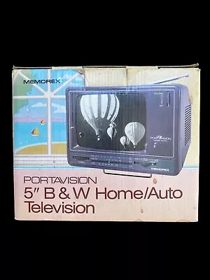 MEMOREX Portavision 5” PORTABLE Black & White TV 1993 New Home Auto Radio Shack • $99