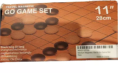 Medium Black White Go Game Set Black Long Travel Magnetic  11  New Open Box • $16