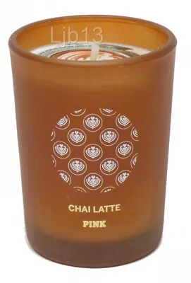 NEW Pink Victoria's Secret Scented CHAI LATTE Candle Single Wick  6.3 Oz • $12.99