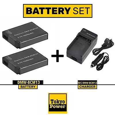 2xDMW-BCM13 Battery + C/H For Panasonic Lumix DMC-FT7 LZ40 TS7 TZ60 TZ70 ZS45 50 • $36.80