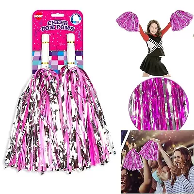 Handheld Pom Poms Cheerleading Cheering Dance Party Fancy Dress Decoration 39cm • £6