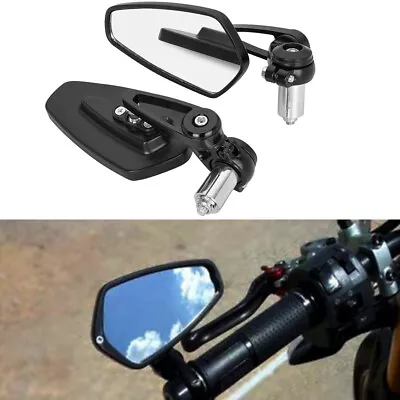 Black 7/8  Bar End Mirrors Rearview Side Mirrors Fit For Yamaha R1 R6 FZ1 FZ6 US • $19.45