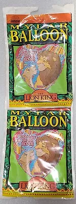 Lot Of 2 Disney's 1994 The Lion King Heart Shaped Mylar Balloons Movie Simba • $31.49