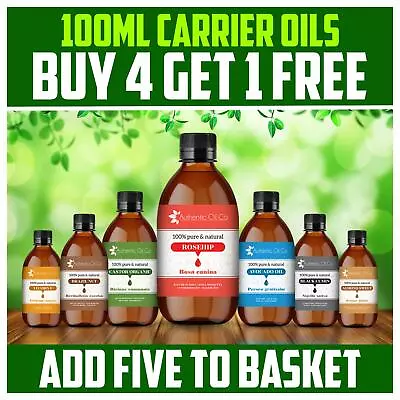 100ml Carrier Oil Aromatherapy Massage Pure Castor Vitamin E Rosehip Jojoba • £4.97
