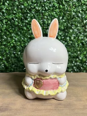 MASHIMARO Bunny Piggy Banks Rabbits Anime Cartoon  EUC 7” Pink Dress Ruffles • $35