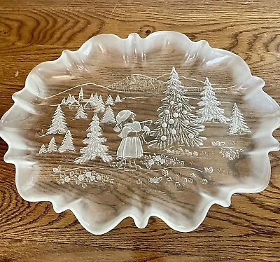 MIKASA Large Oval Crystal A CHRISTMAS STORY Holiday PLATTER 17-1/4” Preowned • $10