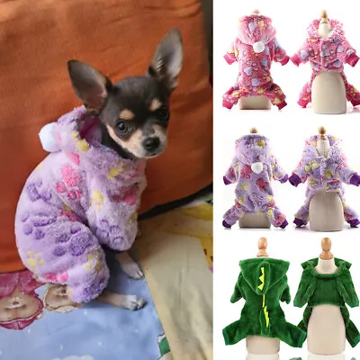 £8.99 • Buy Cute Warm Dog Fluffy Jumpsuit Pajamas Clothes Puppy Dog Sweater Shaggy Coat~