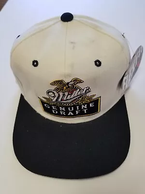 Miller Genuine Draft Snapback Hat Baseball Cap Vintage NOS W/TAGS B & W • $19.94