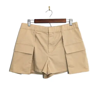 Zara Beige Khaki Tan Cargo Skort Size Large Side Pockets Viral Short Skirt • $24.48