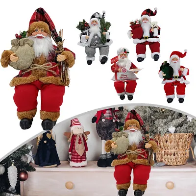 Traditional Father Christmas Santa Claus Figure Doll Xmas Decoration Ornament • £10.78