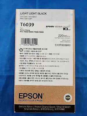 Epson T603 (T603900) Light Light Black Ink Cartridge Exp Date 02/2025 • $76.46
