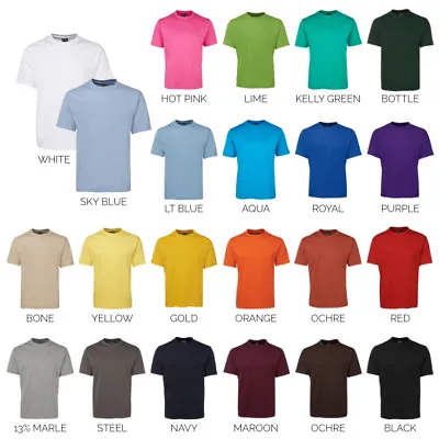 Plain Blank Tee 100% Cotton T-SHIRT | Mens Womens Kids | Sizes 00 - 11XL • $16.45