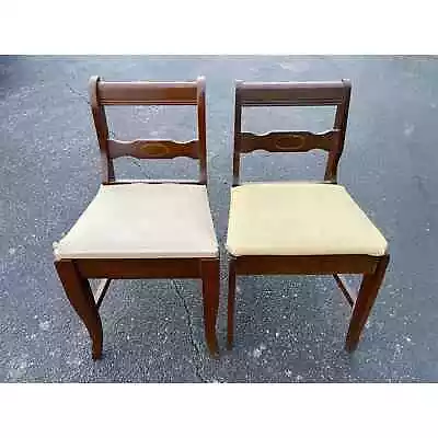  VTG Custom Craft Wood Sewing Chair With Seat Storage White Vinyl Padded Seat • $125