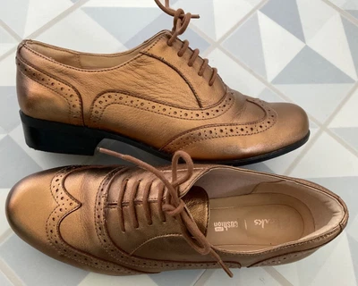 £22 • Buy Clarks Hamble Oak Copper Metallic Leather Cushion Plus Lace-up Brogues Shoes 5 D