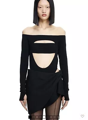 £120 • Buy Mugler H&M Black Cut-Out Body Size 14