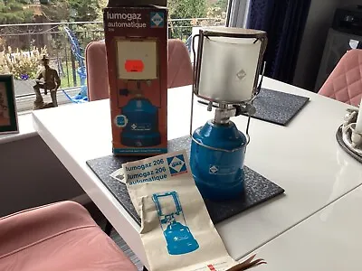 Vintage Camping Gaz Gas Lamp C-206 Lumogaz Lantern Light Automatique Boxed • £20