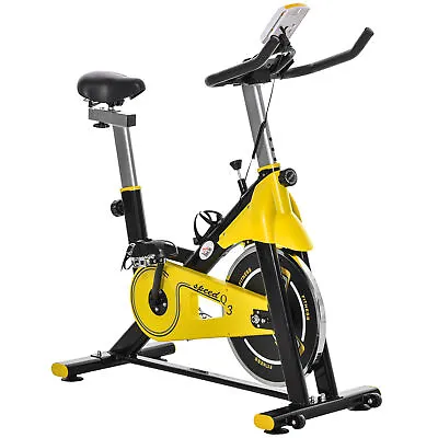 HOMCOM Exercise Bike W/ 6kg Flywheel Belt Drive Adjustable Resistance • £124.99