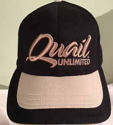 Men’s Stylemaster Black/Gold Adjustable Strap Quail Unlimited Baseball Hat • $12.50