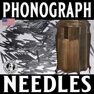 100 LOUD TONED Phonograph NEEDLE Pack For Hand Crank Gramophones & Victrolas • $4.59