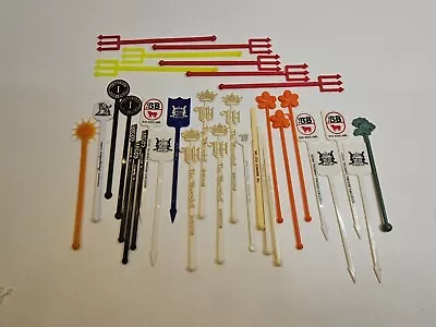 VINTAGE 1960's LOT OF 33 SWIZZLE STICKS MID-CENTURY Mostly Houston Texas  • $7.49