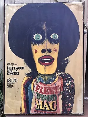 Fleetwood Mac Vintage Concert Poster 1970 Gunther Keiser Mounted • $750